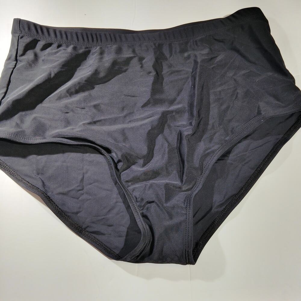 Micosuza Women’s High‑Waisted Bikini Bottoms – Black – Medium (12) - NWT